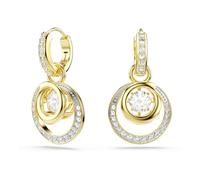 Swarovski Hyperbola Drop Earrings, Round Cut, White, Gold-Tone Plated