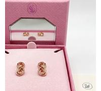 SWAROVSKI Hyperbola Earrings Infinity Studs Rose Gold Plated Crystal NEW In box