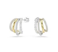 Swarovski Hyperbola Hoop Earrings Mixed Cut Mini Clear Mixed Metallic Finish One Size Cubic Zirconia