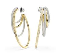 Swarovski Hyperbola hoop earrings, Mixed cuts, White, Mixed metal finish