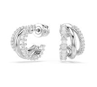 Swarovski Hyperbola Hoop Earrings, Round Cut, Mini, White, Rhodium Plated