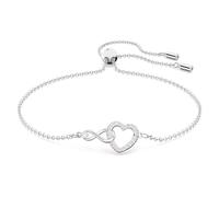 Swarovski Crystal Infinity and Heart Chain Bracelet, Silver