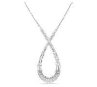 Swarovski Hyperbola Infinity Pendant, 1 Mixed Cut Zirconia, White, Rhodium Plated, 15 grams