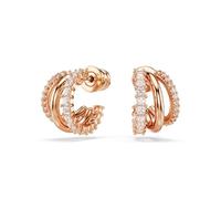 Swarovski Hyperbola Mini Hoop Earrings, Clear Mixed-Cut Stones In A Rose Gold-Tone Finished Setting, Part Of The Swarovski Hyperbola Collection