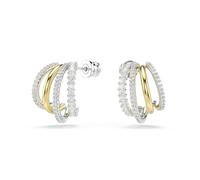 Swarovski Hyperbola hoop earrings, Mixed cuts, Mini, White, Mixed metal finish