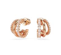 Swarovski Hyperbola hoop earrings, Mixed cuts, Mini, White, Rose gold-tone plated