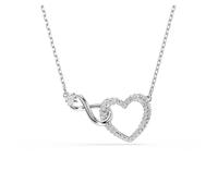 Swarovski Hyperbola Pendant Necklace, Heart and Infinity Motif with Clear Pavé Crystals in a Rhodium-Finished Setting, Part of the Swarovski Hyperbola Collection