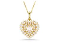 Swarovski Hyperbola pendant, Heart, White, Gold-tone plated