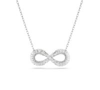 Hyperbola pendant, Infinity, White, Rhodium plated