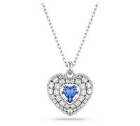 Swarovski Hyperbola Rhodium Plated Blue Heart Necklace 5680403