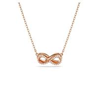 Swarovski Hyperbola pendant, Pavé, Infinity, White, Rose gold-tone plated