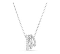 Swarovski Hyperbola Pendant, Round Cut, White, Rhodium Plated