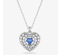 Swarovski Hyperbola Rhodium Plated Blue Heart Necklace 5680403