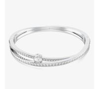 Swarovski Hyperbola Rhodium Plated Crossover Bangle 569122 - Medium