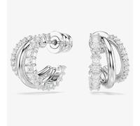 Swarovski Hyperbola Rhodium Plated Three Hoop Earrings 5737110
