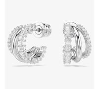Swarovski Hyperbola Rhodium Plated Three Hoop Earrings 5737110