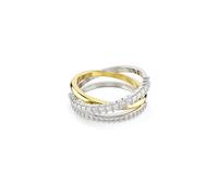Hyperbola ring, Mixed cuts, White, Mixed metal finish