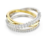 Swarovski Hyperbola ring, Mixed cuts, White, Mixed metal finish