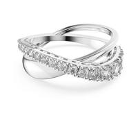 Swarovski Hyperbola ring, Round cut, White, Rhodium plated