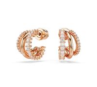 Swarovski Hyperbola hoop earrings, Mixed cuts, Mini, White, Rose gold-tone plated
