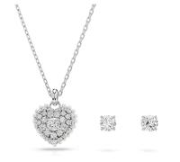 Swarovski Hyperbola White Heart Rhodium Plated Set 5684383 - Swarovski Crystal / Rhodium Plated