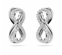 Swarovski Hyperbola Rhodium Plated White Pavé Infinity Stud Earrings