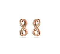 Swarovski Hyperbola stud earrings, Infinity, White, Rose gold-tone plated
