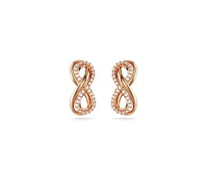 Swarovski Hyperbola stud earrings, Infinity, White, Rose gold-tone plated