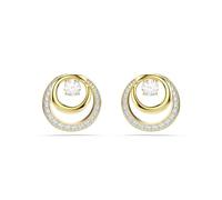 Swarovski Hyperbola Stud Earrings, Round Cut, White, Gold-Tone Plated