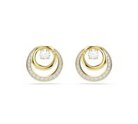 Swarovski Hyperbola Stud Earrings, Round Cut, White, Gold-Tone Plated