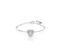 Swarovski Hyperbola White Rhodium Plated Heart Bangle 5684385 -