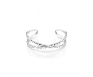 Swarovski Hyperbola White Rhodium Plated Infinity Cuff Bangle 5677626 -