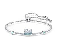 Swarovski Iconic Swan Bracelet - Blue Rhodium Plated, 9.45 inches, Precious metal, Not applicable