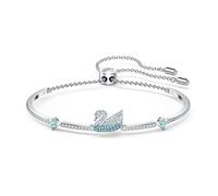Swarovski Iconic Swan Bracelet - Blue Rhodium Plated, 9.45 inches, Precious metal, Not applicable