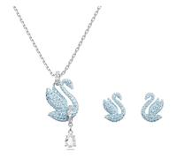 Swarovski 'Iconic Swan' WoMens Base Metal Set: Necklace + Earrings - Silver 5660597 Metal (archived) - One Size