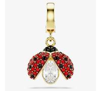 Swarovski Idyllia 18ct Gold Tone Plated Crystal Ladybird Charm 5743138