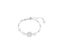 Idyllia bracelet, Mixed cuts, Snowflake, White, Rhodium plated