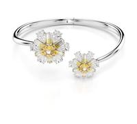Idyllia bangle, Flower, Yellow, Rhodium plated