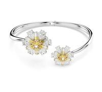 Swarovski Idyllia bangle, Flower, Yellow, Rhodium plated