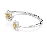 Swarovski Idyllia bangle, Flower, Yellow, Rhodium plated
