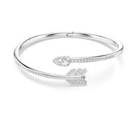 Swarovski Idyllia Bangle, Mixed Cuts, Arrow, White, Rhodium Plated