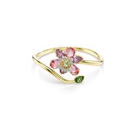 Swarovski Idyllia bangle, Mixed cuts, Flower, Multicolored, Gold-tone finish, Large, Crystals, 23K Gold finished metal, crystal