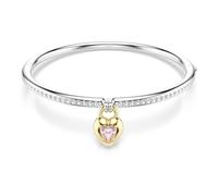 Swarovski Idyllia Bangle, Mixed Cuts, Heart, Pink, Mixed Metal Finish