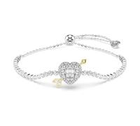 Swarovski Idyllia Bracelet, Mixed Cuts, Heart With Arrow, White, Rhodium Plated