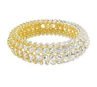 Swarovski Idyllia bracelet, oval cut, white, gold plated