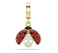 Swarovski Idyllia Charm, Mixed Cuts, Ladybug, Red, Gold-Tone Plated