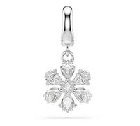 Swarovski Idyllia Charm, Mixed Cuts, Snowflake, White, Rhodium Plated