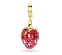Swarovski Idyllia Charm, Mixed Cuts, Strawberry, Red, Gold-Tone Plated