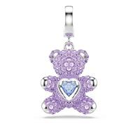 Swarovski Idyllia Charm, Mixed Cuts, Teddy, Purple, Rhodium Plated