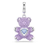 Swarovski Idyllia Charm, Mixed Cuts, Teddy, Purple, Rhodium Plated